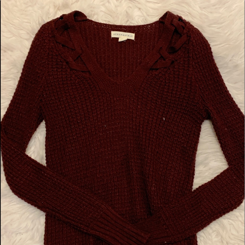 purple long sleeve sweater